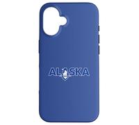 Bold Alaska Text With A Polar Bear Over A Glacier Minimalist Case for iPhone 16