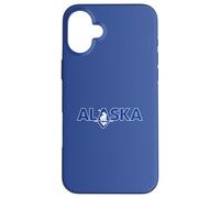 Bold Alaska Text With A Polar Bear Over A Glacier Minimalist Case for iPhone 16 Plus