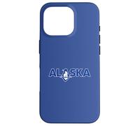 Bold Alaska Text With A Polar Bear Over A Glacier Minimalist Case for iPhone 16 Pro