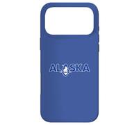 Bold Alaska Text With A Polar Bear Over A Glacier Minimalist Case for iPhone 17 Pro Max