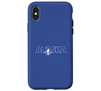 Bold Alaska Text With A Polar Bear Over A Glacier Minimalist Case for iPhone X/XS