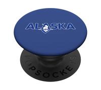 Bold Alaska Text With A Polar Bear Over A Glacier Minimalist PopSockets Adhesive PopGrip