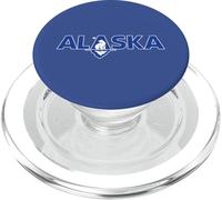 Bold Alaska Text With A Polar Bear Over A Glacier Minimalist PopSockets PopGrip for MagSafe