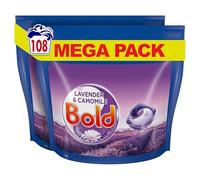 Bold All-in-One Pods Washing Liquid Laundry Detergent Tablets/Capsules, 108 Washes (54 x 2), Lavender and Camomile Scent