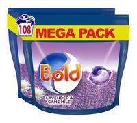 Bold All-in-1 Pods Laundry Detergent Tablets - 108 Washes (54x2), Stain Remover For Clothes, Lavender & Camomile Scent