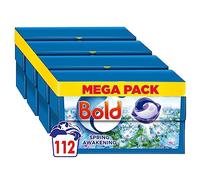 Bold All-in-1 PODS Laundry Detergent Washing Liquid Tablets/Capsules, 112 Washes (4x28), Stain Remover For Clothes, Spring Awakening, For Brilliant Clean With Built-In Fabric Softener
