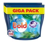 Bold All-in-1 PODS Washing Liquid Laundry Detergent Tablets / Capsules, 128 Washes (64 x 2), Ocean Escape, With Built-In Lenor Fabric Softener