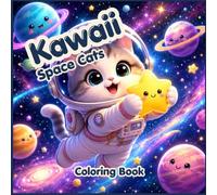 Bold and Easy Kawaii Space Cats: Cute and Simple Cosmic Cat Astronaut Coloring Book for Kids, Teens, and Adults - Stress Relief Galaxy Activity Book with Thick Lines