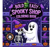 Bold and Easy Spooky Shop Coloring Book: Cute Werewolf Coloring Book for Kids | Cozy Halloween Fun with Wolves, Pumpkins, and Full Moons