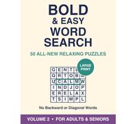 Bold and Easy Word Search for Adults and Seniors: Large Print Puzzle Book Vol. 2: 50 More Big, Easy-to-Read Word Search Puzzles with Simple Relaxing ... Diagonal Words | Solutions Included | Vol. 2