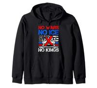 Bold Anti-War Crown Statement Zip Hoodie