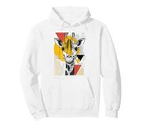 Bold Art Deco Giraffe with Geometric Shapes and Retro Style Pullover Hoodie