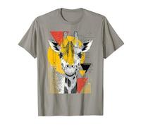 Bold Art Deco Giraffe with Geometric Shapes and Retro Style T-Shirt