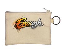 Bold Artistic Message with Dynamic Style Key Chain Coin Purse Beige