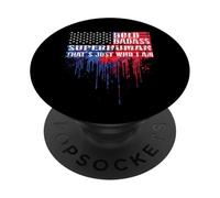 Bold Badass Superhuman Dad Grandpa Fathers Day July 4th PopSockets Adhesive PopGrip