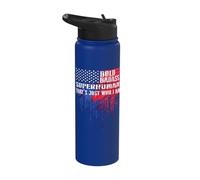 Bold Badass Superhuman Dad Grandpa Fathers Day July 4th Stainless Steel Insulated Water Bottle