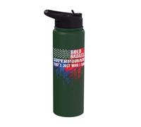 Bold Badass Superhuman Dad Grandpa Fathers Day July 4th Stainless Steel Insulated Water Bottle