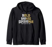 Bold Badass Superhuman Funny Sarcastic Old Ass Man Vintage Zip Hoodie