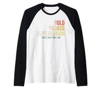 Bold Badass Superhuman Shirt Men Funny Old Man Fathers Day Raglan Baseball Tee