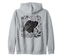 Bold Bald Eagle Art Folkart Style Zip Hoodie