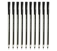 BOLD Ballpoint Pens, BLACK, Medium Point (1.0mm), Pack of 10, Smooth Stick Biro Pens, Multipack, School Office Home Hospital Business Use, iZOFAX