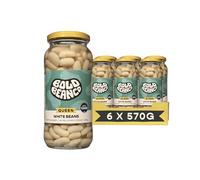 Bold Bean Queen White Beans 6 x 570g - High Protein & Fibre - Ready to Eat - Vegan, Gluten Free Pantry Staple