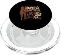 Bold Beautiful Brave Black Girl Afro Melanated Affirmations PopSockets PopGrip for MagSafe