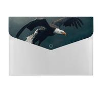 Bold Black Bald Eagle Portable File Organizer with Multiple Pockets, Accordion Expanding Folder for Desk Supplies