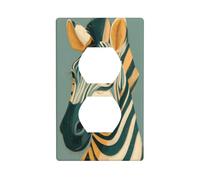 Bold Black Lines Zebra Outlet Cover Light Switch Cover Decorative 1 Gang Wall Plate for Kitchen Room Bathroom Size 7x11.4cm