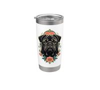 Bold Black Pug Lover Portrait Stainless Steel Insulated Tumbler