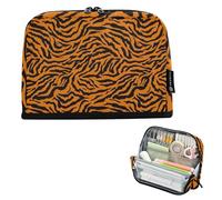 Bold Black Tiger Spots Orange Pencil Pouches Zipper Pencils Case Pencil Bags Storage Cute Pen Pouch Girls Cartoon Kids Stationery Back to School Supply