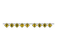 Bold Black & Yellow Construction Party Zone Block Banner (2.7 meters) 1 Piece - Perfect Design for Fun Events