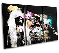 Bold Bloc Design Lady Gaga Grunge Abstract Musical 90x60cm Triptych Canvas Art Print 13-6388(00B)