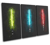 Bold Bloc Design Lightsaber Star Wars Movie Greats 150x100cm Triptych Canvas Art Print 13-3098(00B)