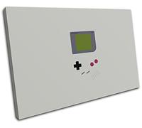 Bold Bloc Design - Nintendo Retro Vintage Gameboy Gaming 90x60cm SINGLE Canvas Art Print Box Framed Picture Wall Hanging - Hand Made In The UK - Framed And Ready To Hang