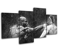 Bold Bloc Design - Rampage Jackson Chuck Liddell Sports 80x45cm MULTI Canvas Art Print Box Framed Picture Wall Hanging - Hand Made In The UK - Framed And Ready To Hang