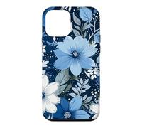 Bold Blue Midnight Flowers Floral Leaves Case for iPhone 12 mini