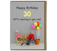 Bold & Bright - Funny 30th Birthday Card - '30 Shits Starting To Get Real' - Hilariously Funny Cards - Cheeky Thirty Cards For Him Her Friends - Sold by Brainbox Candy
