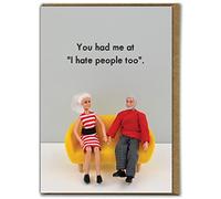 Bold & Bright - Funny Anniversary | Valentines Card - 'I Hate People' - Cheeky Cards For Husband Wife Boyfriend Girlfriend Partner - Novelty Humour Cards