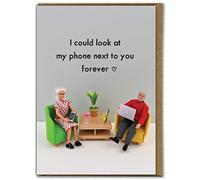 Bold & Bright - Funny Anniversary | Valentines Card - 'Look At My Phone' - Cheeky Cards For Husband Wife Boyfriend Girlfriend Partner - Novelty Humour Cards