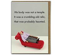 Bold & Bright - Funny Birthday Card - 'Body Not A Temple' - Hilariously Funny Cards - Cheeky Cards For Him Dad Uncle Grandad - Sold by Brainbox Candy