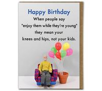 Bold & Bright - Funny Birthday Card - 'Knees & Hips' - Hilariously Funny Cards For Men - Cheeky Cards For Him Male Friends Mates Partner - Novelty Humour Cards