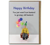 Bold & Bright - Funny Birthday Card - 'Old Bastard' - Hilariously Funny Cards For Men - Cheeky Cards For Dad - Novelty Humour Cards For Him Male Friends Mates