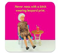 Bold & Bright - Funny 'Leopardprint' Coaster - Small Gift Ideas For Her - Friends Birthday - Colleague Work Office - New Home Gift - Presents For Ladies Women - Sold By Brainbox Candy