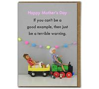 Bold & Bright - Funny Mother's Day Card - 'Be A Terrible Warning' - Hilariously Funny Cards - Cheeky Cards For Mum - Sold by Brainbox Candy