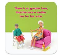 Bold & Bright - Funny 'No Greater Love' Coaster - Small Gift Ideas For Her Mum - Friends Birthday - Colleague Work Office - New Home Gift - Presents For Ladies Women - Sold By Brainbox Candy