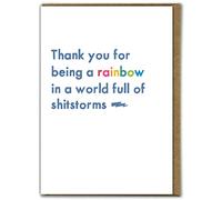 Bold & Bright - Funny Thank You Card - 'World Full of Shitstorms' - Hilariously Funny Cards For Him Her - Cheeky Cards For Him Her Men Women Friends Partner - Novelty Humour Cards