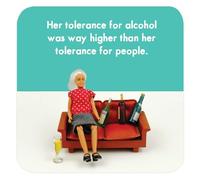 Bold & Bright - Funny 'Tolerance' Coaster - Small Gift Ideas For Her - Friends Birthday - Colleague Work Office - New Home Gift - Presents For Ladies Women - Sold By Brainbox Candy