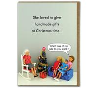 Bold & Bright - Hilariously Funny Christmas Cards - 'Handmade Gifts' - Cheeky Seasonal Xmas Cards - For Her Women Ladies Friends - Festive Humour