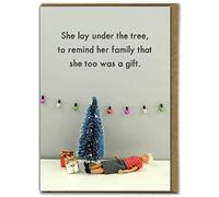 Bold & Bright - Hilariously Funny Christmas Cards - 'Shes A Gift' - Cheeky Seasonal Xmas Cards - For Her Mum Wife Partner Ladies Women Friends - Sold by Brainbox Candy